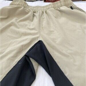 VTLF UNLINED SHORTS Mens LARGE-Khaki/Black  Elastic Waist light weight